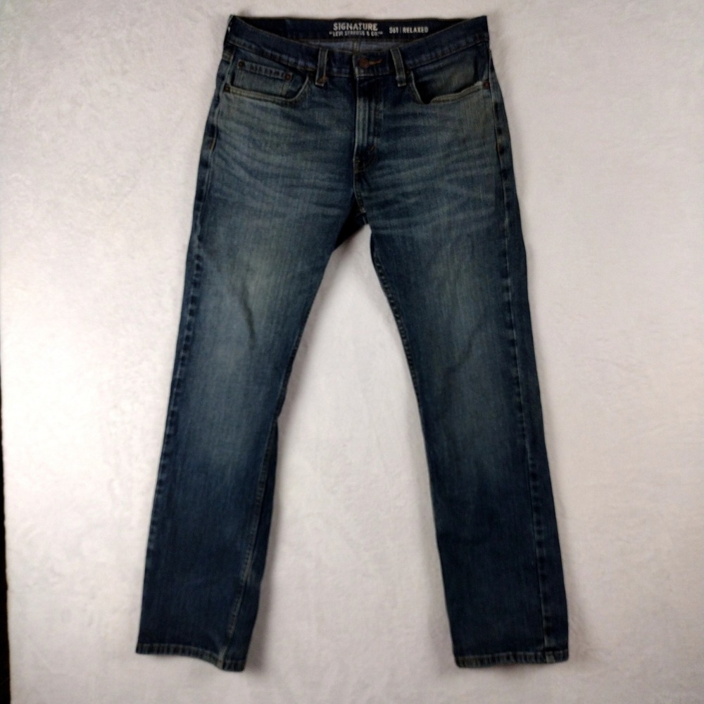 Signature by Levi Strauss & Co S61 Relaxed Fit Medium Wash Jeans Mens 34x32